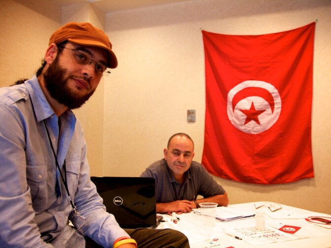 Beshir Blagui and Ridha Nouaili led the effort to organize a Hollywood voting center for the Tunisian election.