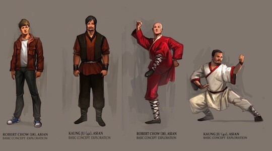 Rendering of characters Kuang Ju and Robert Chow, both to be featured in the film, "Legend of 18," produced by Orb Media Group.