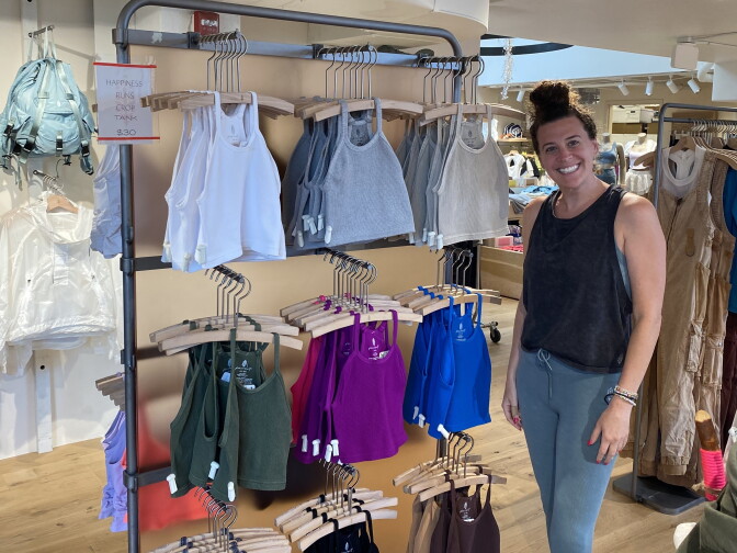 Jennifer Lava is an assistant store manager at FP Movement in Georgetown, Washington, D.C..