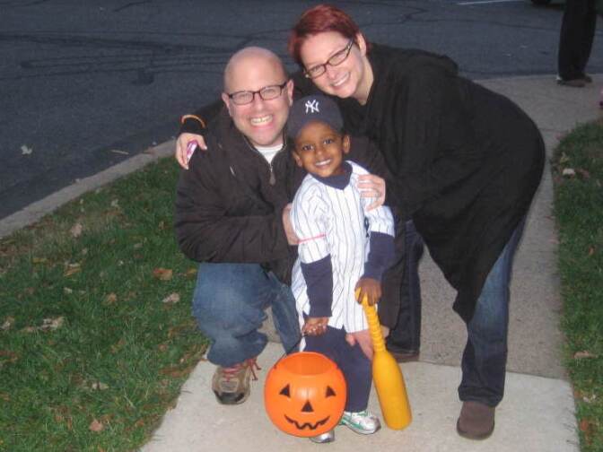 Brian and Regan Franklin adopted their son, Sammi, from Ethiopia in 2009. The family is ready to adopt another child from the African nation — but is finding it increasingly difficult. Here, the family celebrates Halloween this year.