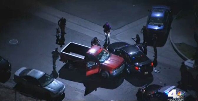 One suspect died and another was hospitalized after a CHP-involved shooting in Fullerton July 3, 2016.