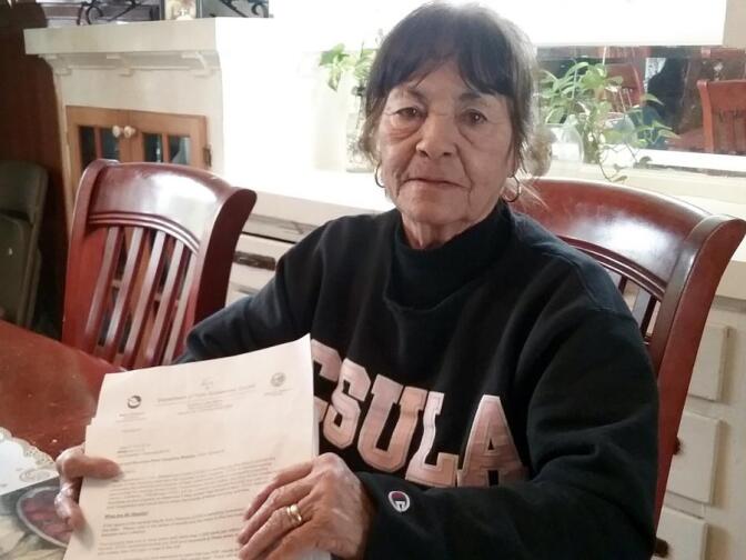Emma Flores, 69, worries about her two grandsons who live at her home. 