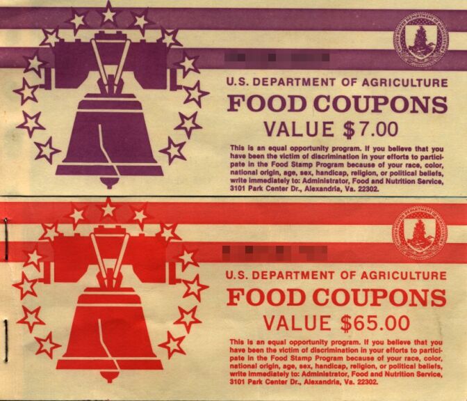 Examples of food stamps.