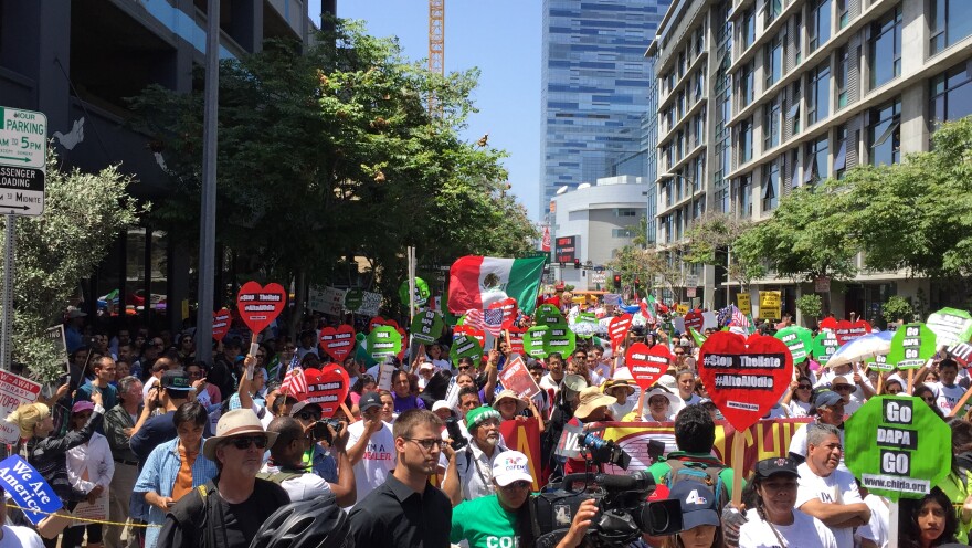 May Day rally in Los Angeles on Sunday, May 1, 2016.