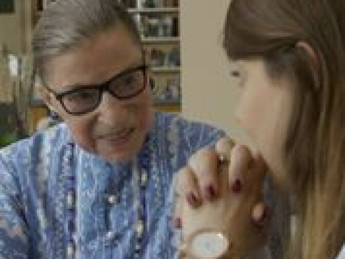 U.S. Supreme Court Justice Ruth Bader Ginsburg talks to her granddaughter Clara Spera in RBG.