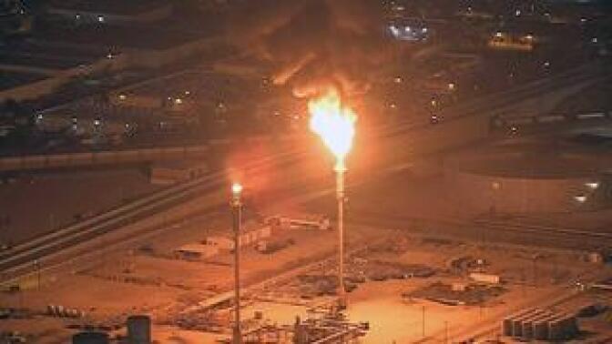 File: A gigantic flare lit up the early morning sky around the Torrance Refinery Oct. 11, 2016.