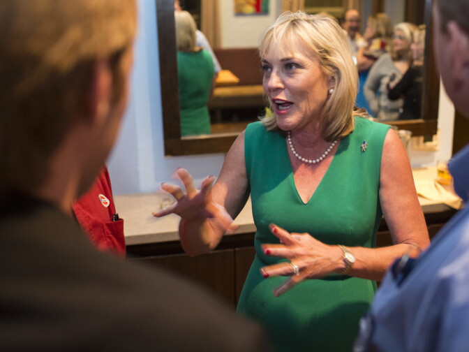 Supporters attend a party for Los Angeles County Supervisor District 5 candidate Kathryn Barger at Sorriso in Pasadena on Tuesday night, June 7, 2016 during the California primary election.