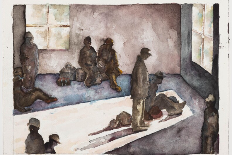 Artwork of grey silhouettes done by Lenny Silverberg