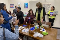 Jamaiia Bond with the Compton Unified School District demonstrates how students would log on to Hazel Health's virtual mental health therapy platform. 