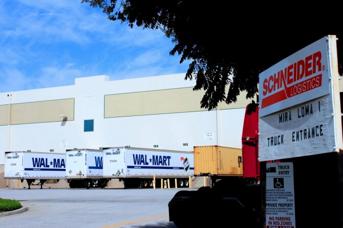 Schneider Logistics operates a Walmart distribution center in Mira Loma area near Riverside.
