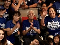 The Marruffo clan gathers around the TV for Game 2 of the World Series, 2017 
