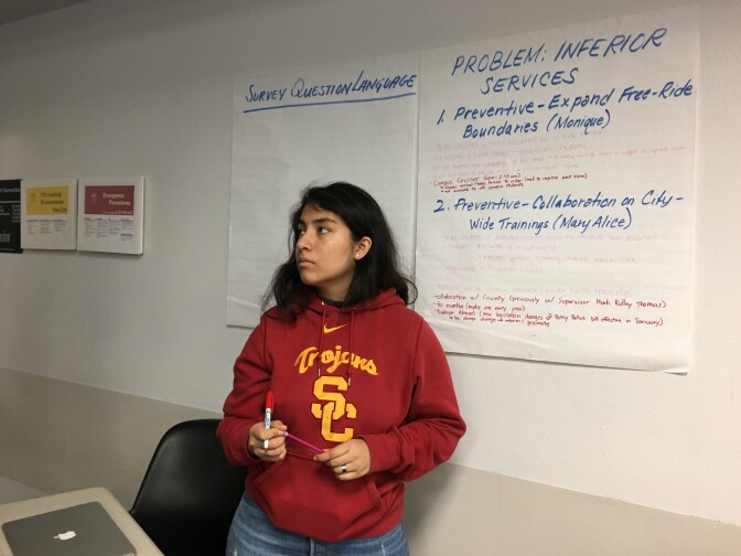 Diana Vargas takes part in a USC class that set out to investigate the university's abuse scandal and propose reforms. 