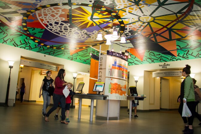 Corridors lead from the directory and help desks to the various collections.