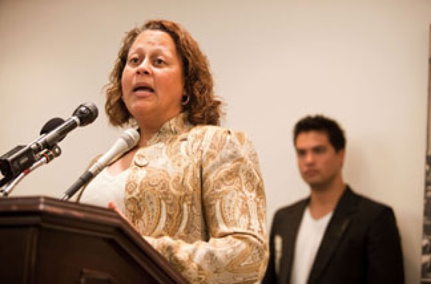 Rep. Laura Richardson and Michael Copon attend the 'Children Uniting Nations' 4th Annual National Conference at The House Capitol Building on June 9, 2009 in Washington, D.C.