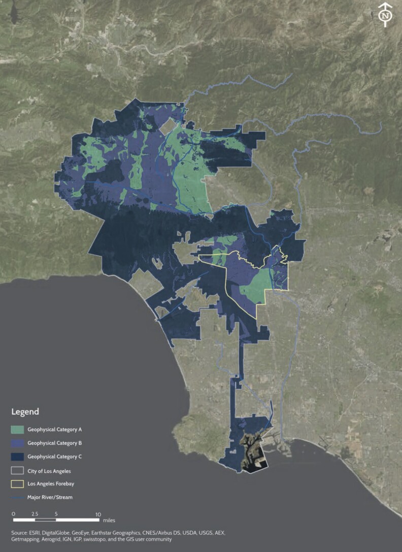 A map of Los Angeles highlighted.