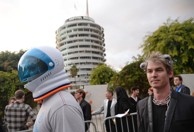 Capitol Records building in Hollywood, Los Angeles, Calif. 