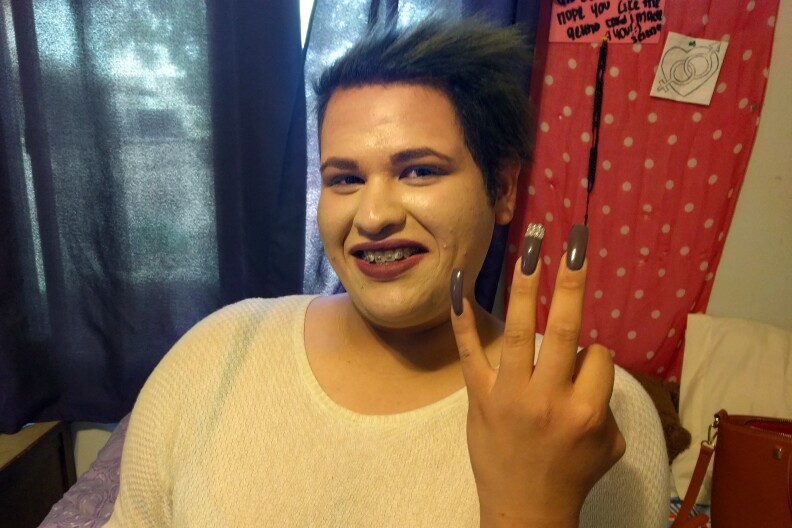 Transgender teen Juana Zacharias, 18, lives in a group home in Oxnard, California.