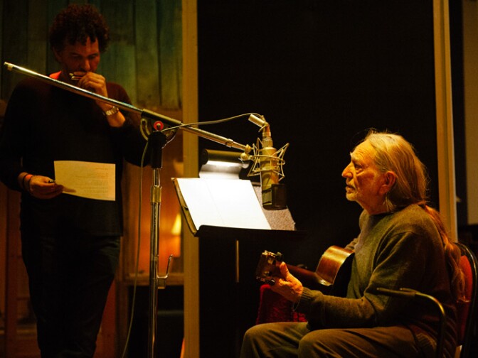 Willie Nelson, Nashville recording studio, 2011.