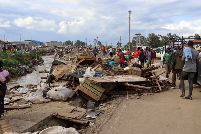 Most of the Kenyans affected most directly by the floods live in informal settlements like this one in Nairobi, where more than 30,000 people saw their homes demolished by the government as part of plan to evacuate those at risk.
