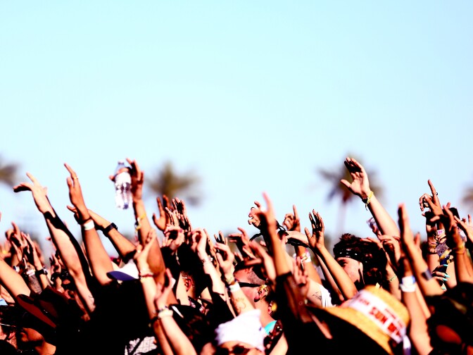 Festivalgoers attend the 2018 Coachella Valley Music and Arts Festival at the Empire Polo Field on April 21, 2018 in Indio, California.