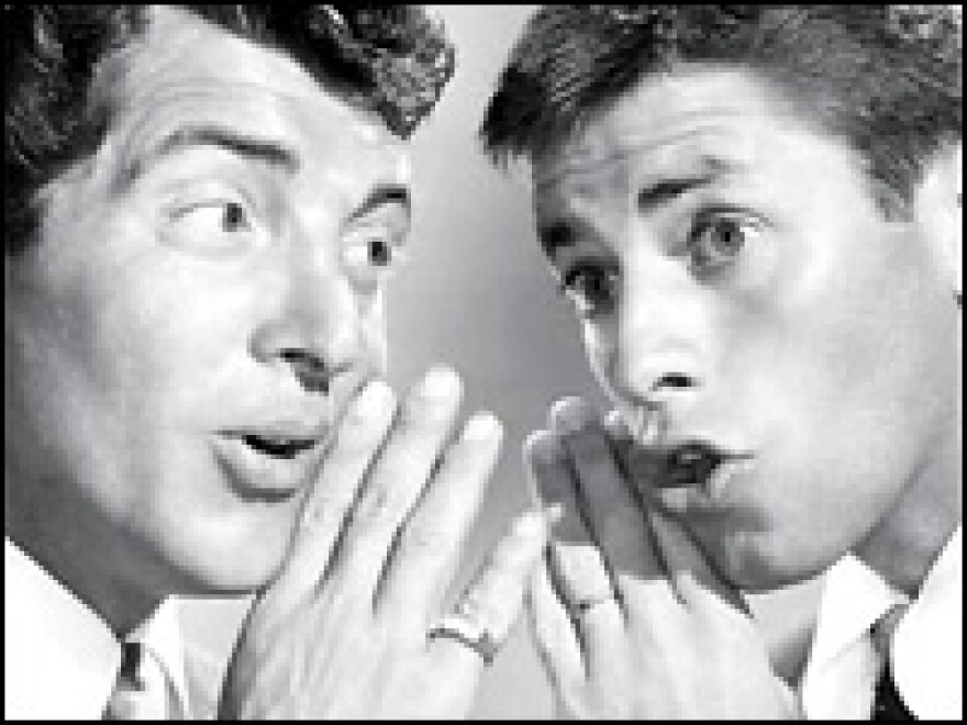 Dean Martin and Jerry Lewis, from the cover of <i>Dean and Me: A Love Story</i>.
