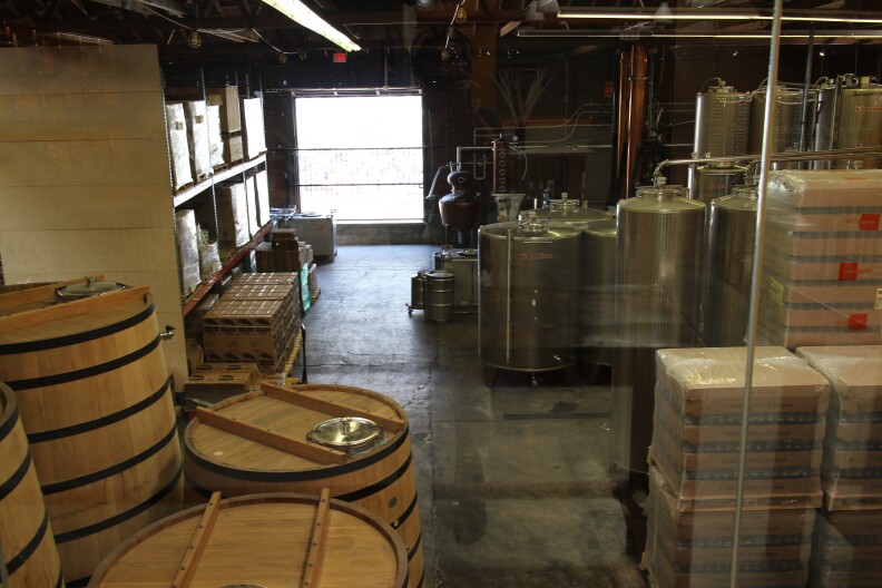 View of the distillery and aging room.