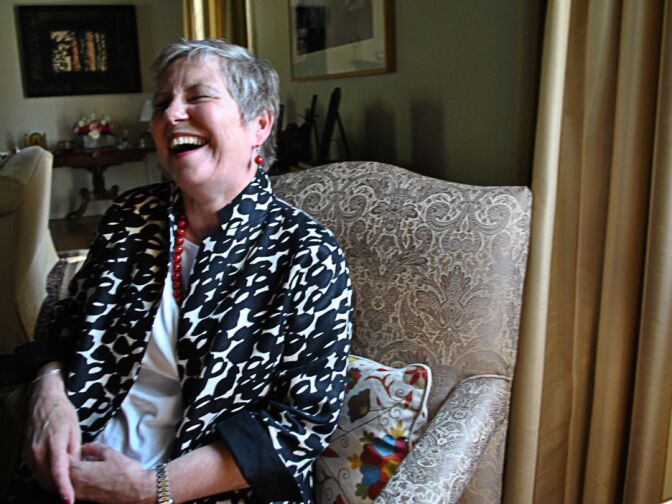 A happy Consul-General of the United Kingdom Dame Barbara Hay in her place of residence. Hay is excited for not only the Olympics that are being held in London but the legacy they hope they will leave behind after the games are done. 