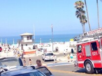 An eyewitness photo of the scene after a shark attack on Saturday, July 5, 2014.