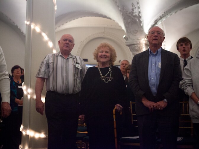 Newt Gingrich supporters listened to the Republican candidate speak at Pasadena's TeaPAC's Townhall Series in the Castle Green Hotel on Feb. 13, 2012.