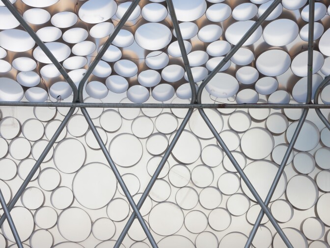 A house known as the Backyard Bi(h)ome on display at the Broad Art Center at UCLA on Monday, July 20, 2015. It was designed to address the problem of growing housing need in Los Angeles, and made of inexpensive, light and modern materials. The dwelling could be adapted to different uses depending on the needs of the resident, said professor Dana Cuff who was one of the leaders on the project, which is a result of a collaboration between cityLAB, (a program at UCLA's Architecture and Urban design School,) and Kevin Daly architects.