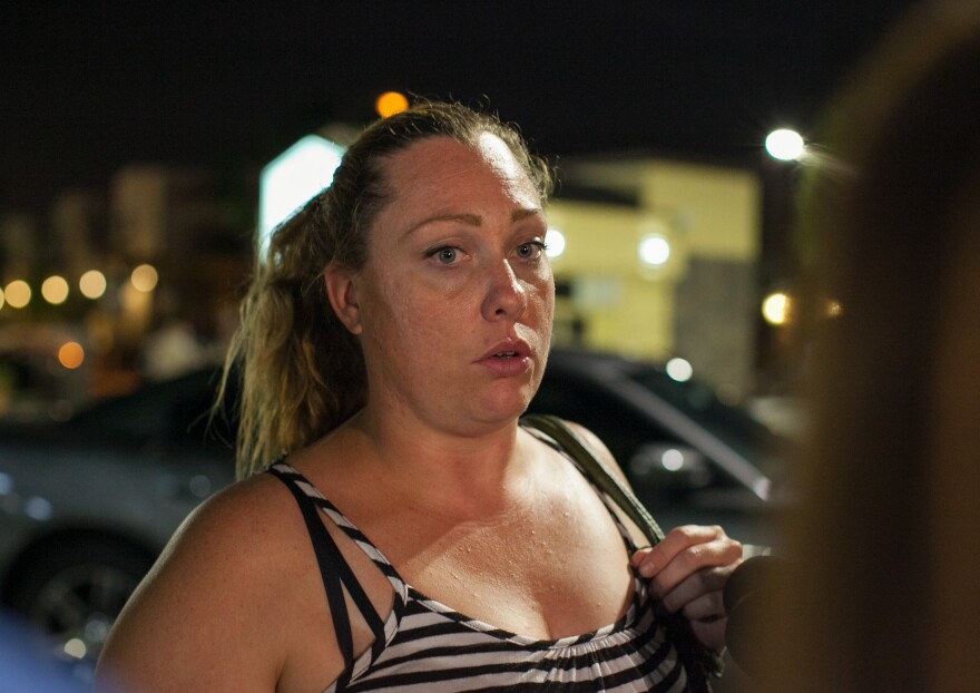 Witness Kelly Ford was in Chris & Pitts restaurant in Downey when the suspect entered, but fled outside before the deputies shot and killed the suspect on Thursday, Sept. 10, 2015.