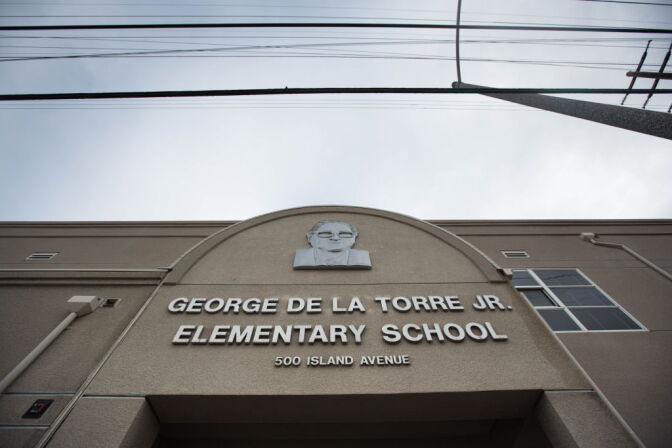George De La Torre Elementary School in Wilmington near the the Long Beach harbor.