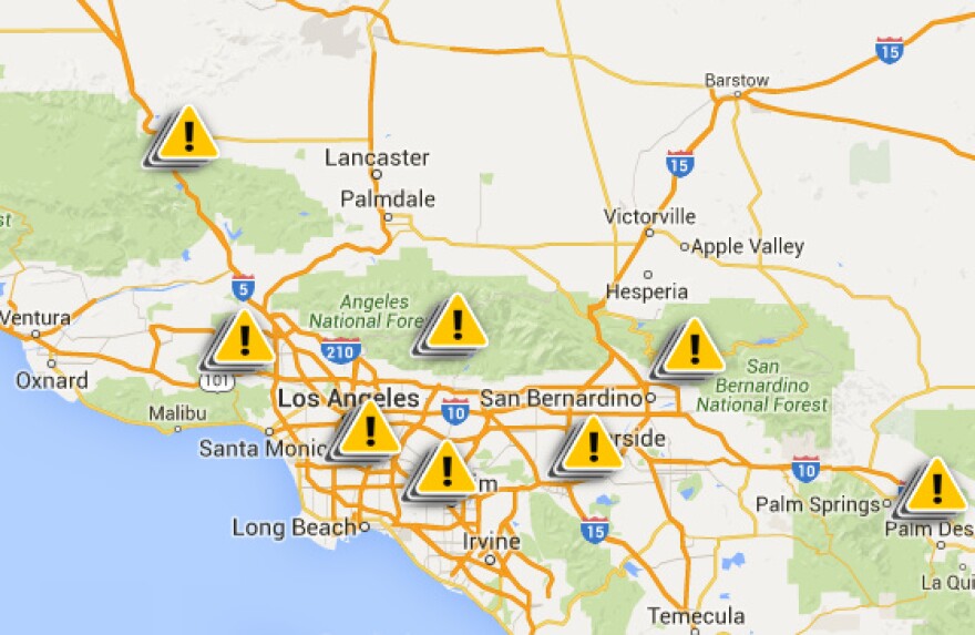Power outages are scattered throughout Southern California due to this week's heat wave.