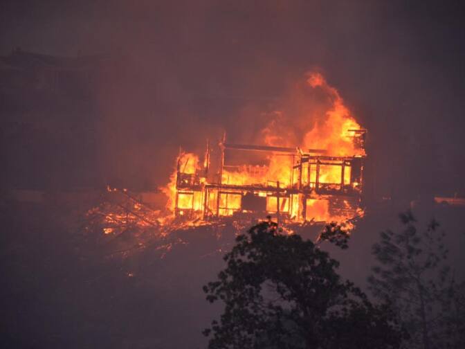 A photo from the Kern County Fire Department shows a view of the Erskine Fire in the Kernville, Calif. area. The fire burned about 48,000 acres. 