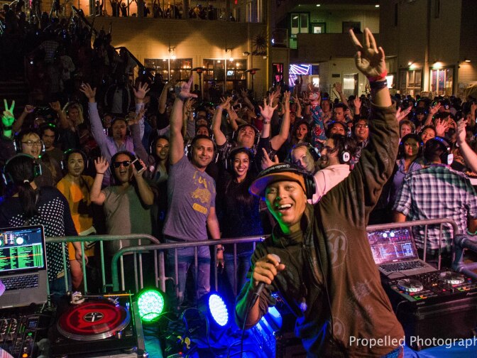 Participants at Hushfest.