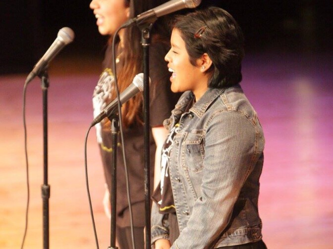 Vanessa Tahay performing during the Get Lit Classic Slam in April 30, 2016. 
