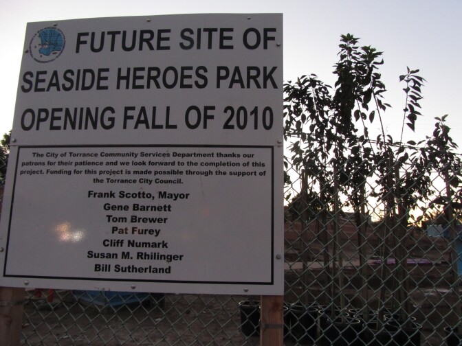 The City of Torrance is dedicating Seaside Heroes Park to three fallen heroes from the South Bay High School: Corporal Joseph Anzack Jr., Corporal Micah Gifford and Captain Matthew Ferrara.
