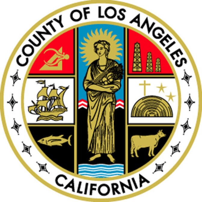 The County of Los Angeles' official seal included a tiny cross for nearly half a century, until it was changed in 2004. 
