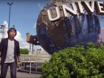 A still from a video announcing Nintendo attractions coming to Universal Studios parks worldwide, including Universal Studios Hollywood. Pictured: Mario creator Shigeru Miyamoto and, of course, Mario.