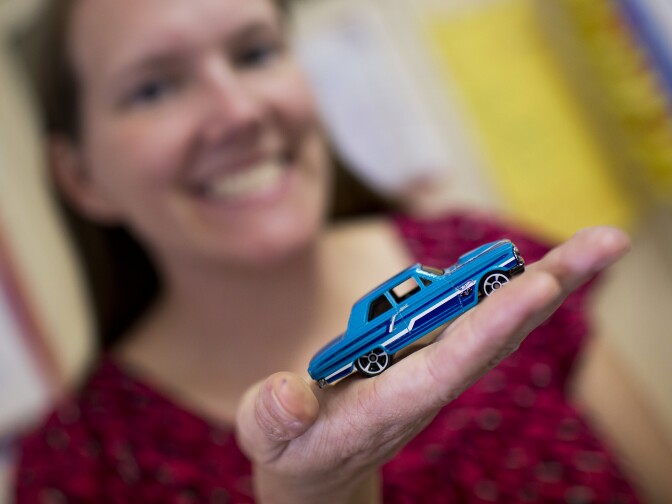 Jaime Porres is a fourth grade teacher at Brentwood Science Magnet Elementary School. Porres has been using Hot Wheels to teach kinetic and potential energy to her students.