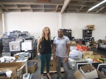 Isidore Recycling co-founders Kabira Stokes and Aaron Malloy