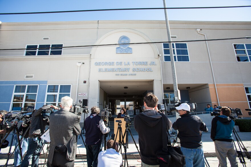 Attorney and former state Sen. Martha Escutia speaking at the press conference Monday, Jan. 28, 2013.