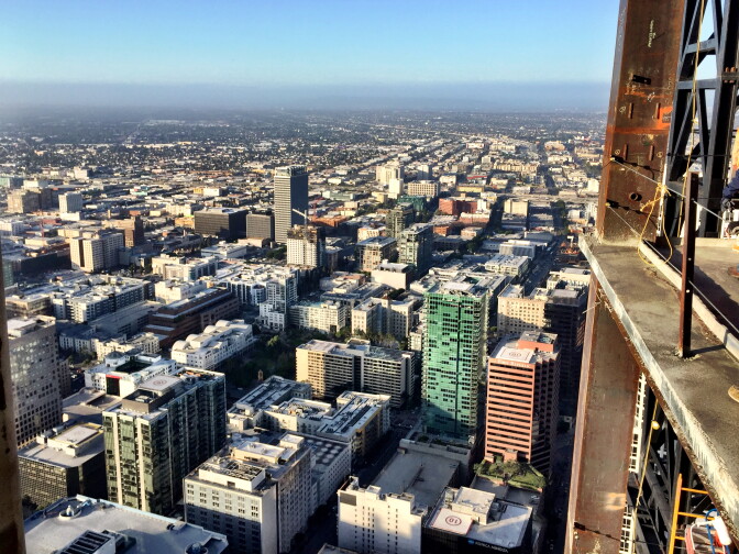 View from the 69th floor of the Wilshire Grand in Downtown Los Angeles