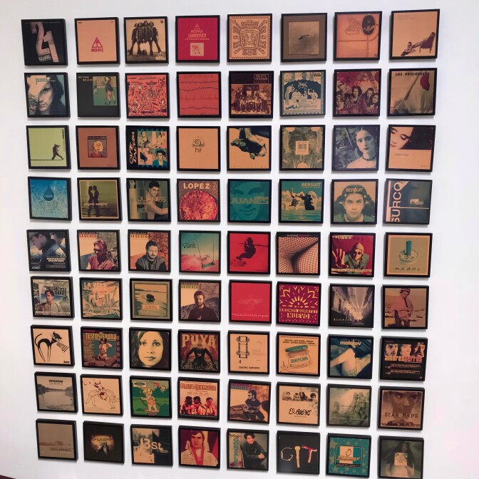 A collection of Santaolalla's album covers