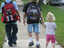 Kids walking to school