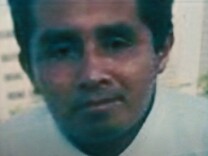 Manuel Jamines was shot by Los Angeles police Sunday afternoon after he allegedly lunged at them with a knife.  This photo is part of a memorial to him at Sixth Street and Union where he was shot.