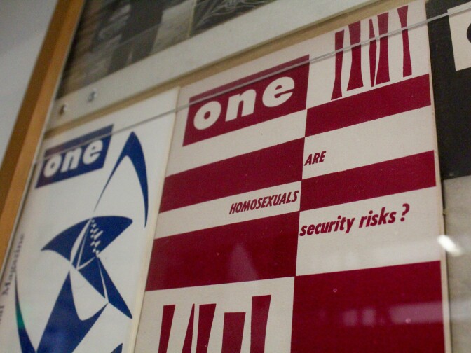 A cover from ONE Magazine at the ONE National Gay & Lesbian Archives at USC.