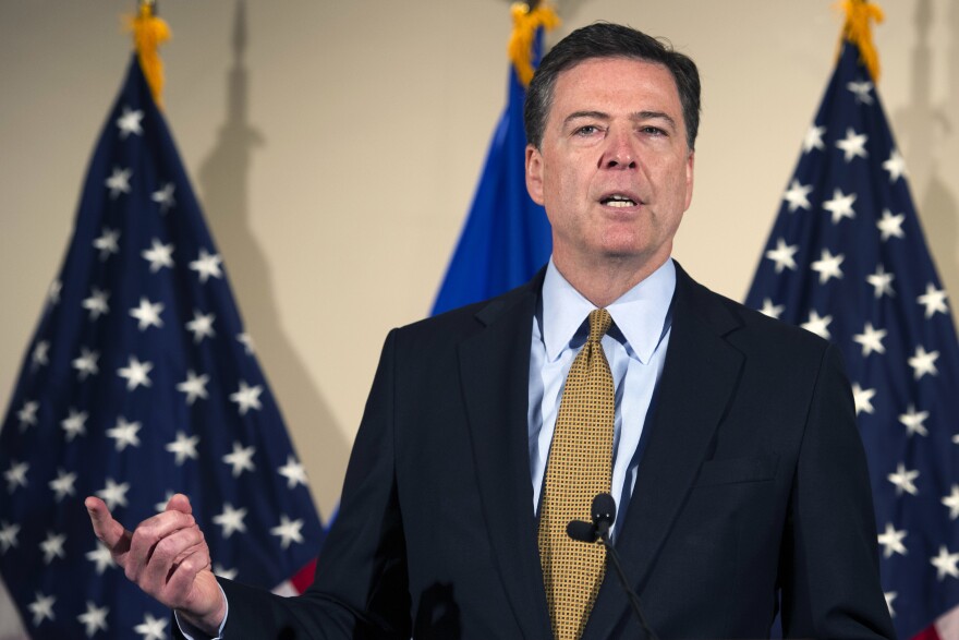 FBI Director James Comey makes a statement at FBI Headquarters in Washington, Tuesday, July 5, 2016. Comey said 110 emails sent or received on Hillary Clinton's server contained classified information. (AP Photo/Cliff Owen)