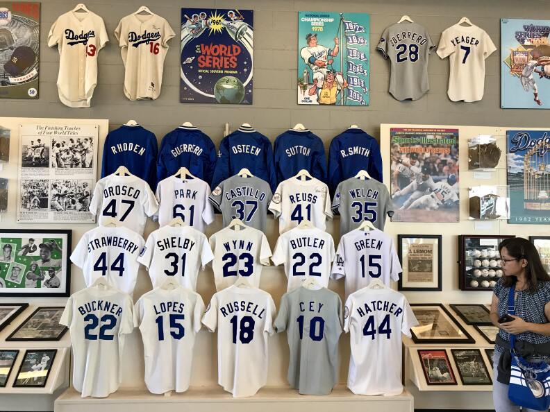 Jerseys from Dodgers stars through the years
