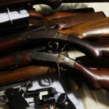 BRIDGEPORT, CT - DECEMBER 22: Pistols and rifles that have been turned in at a gun buyback event are viewed at the Bridgeport Police Department's Community Services Division on December 22, 2012 in Bridgeport, Connecticut. The buyback program, the largest in the city's history, will offer up to $200 value for a working handgun, $75 for a rifle and a higher rate of payment for a weapon determined to be an assault-type rifle. There was strong turnout for the event with many residents turning in guns they haven't used in years. Following the massacre of children and adults at a school in Newtown, Connecticut last week, numerous Connecticut towns and cities are trying to get more guns off the street.  (Photo by Spencer Platt/Getty Images)